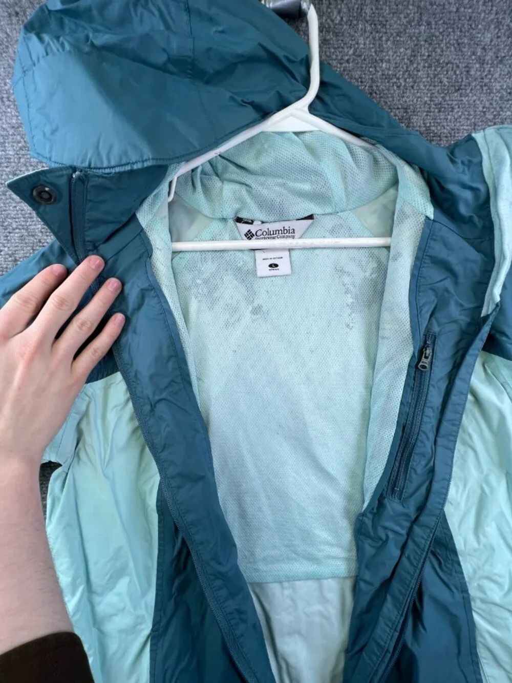 Columbia Sportswear Women Full Zip Up Hooded Jacket Long Sleeve Blue Large ****